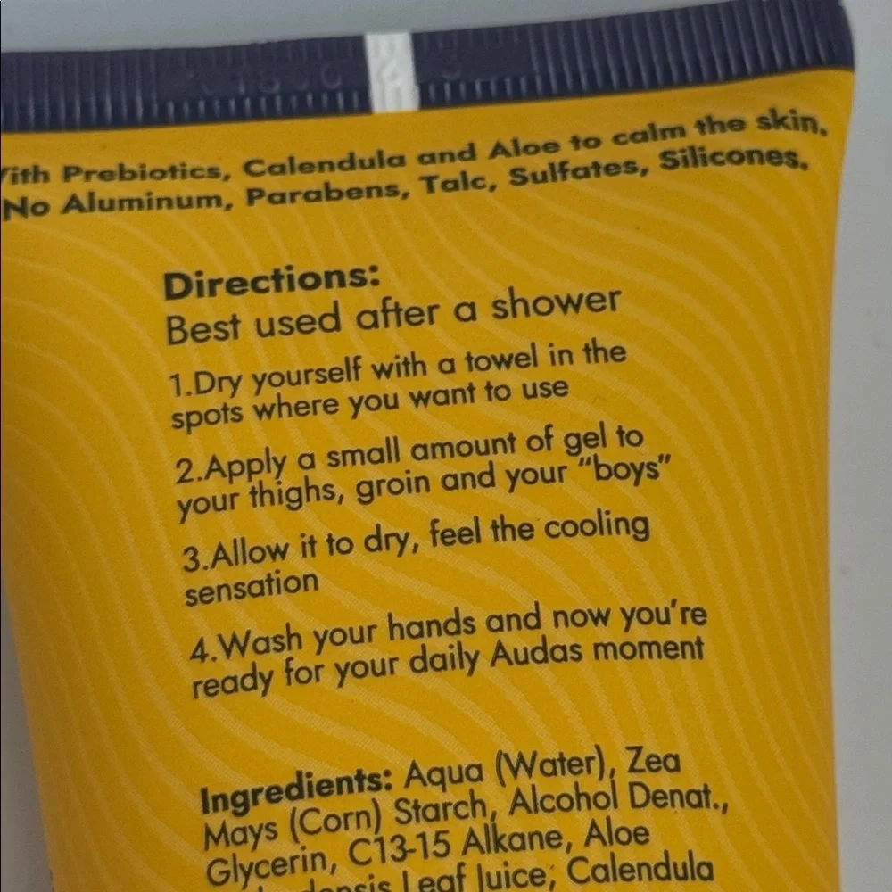 Lot of 2 Audas Cool Anti-Chafing Cooling Gel 3.38 fl oz